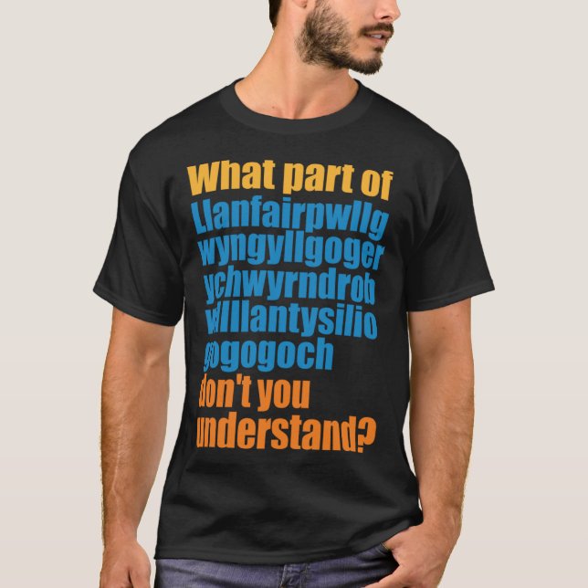 Welsh Longest Welsh word T-Shirt (Front)