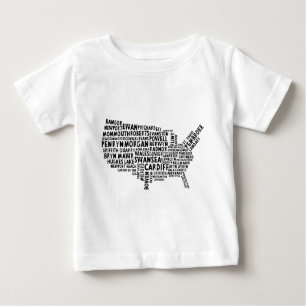 Welsh Placenames in America Word Art Baby T-Shirt
