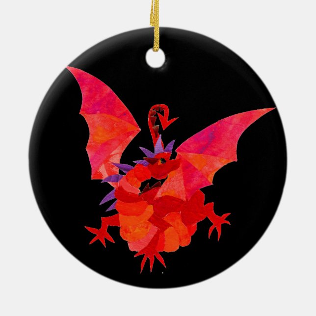 Welsh Red Dragon Ornament (Back)