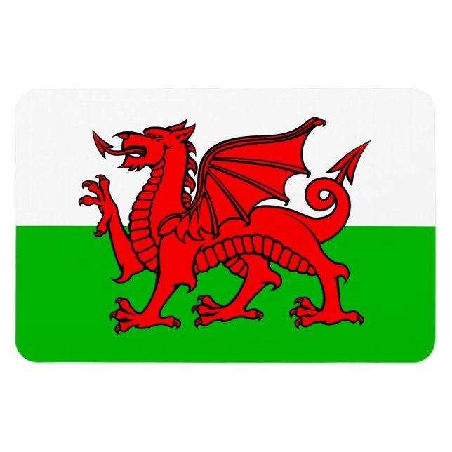 Welsh Red Dragon Wales Flag Magnet (Horizontal)