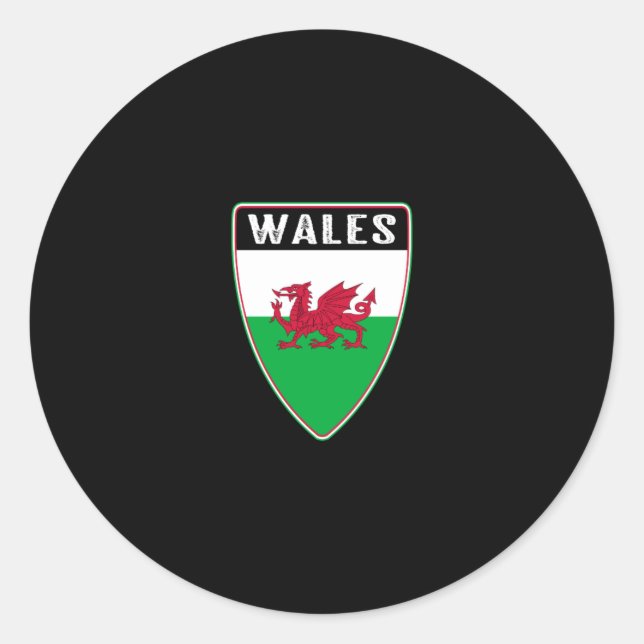 Welsh Shield Classic Round Sticker (Front)