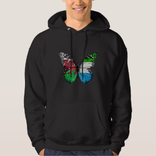 Welsh Sierra Leonean Flag Butterfly Hoodie