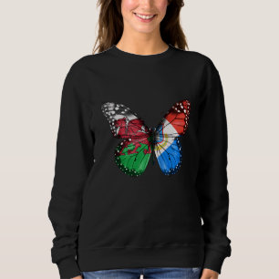 Welsh Sint Maartener Flag Butterfly Sweatshirt