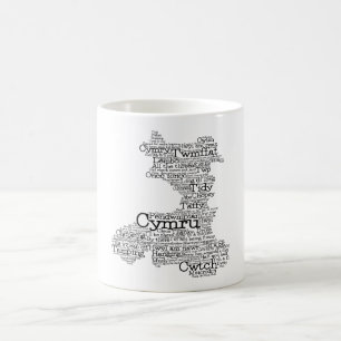 Welsh Slang Word Art Map Coffee Mug