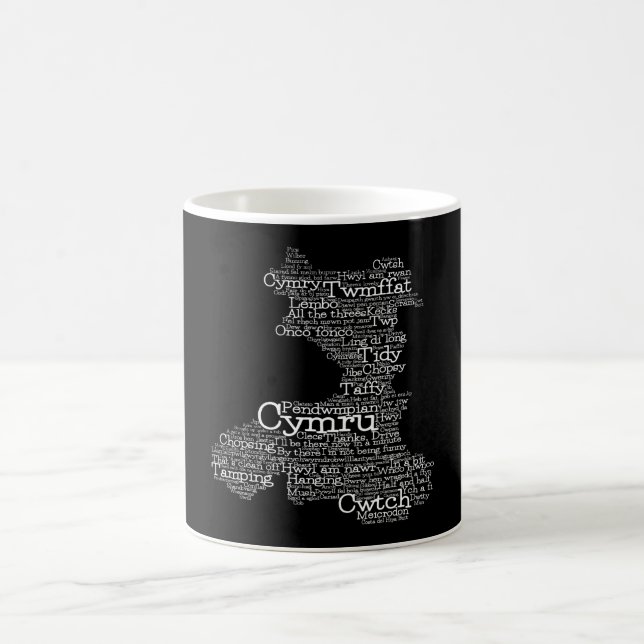 Welsh Slang Word Art Map Coffee Mug (Center)