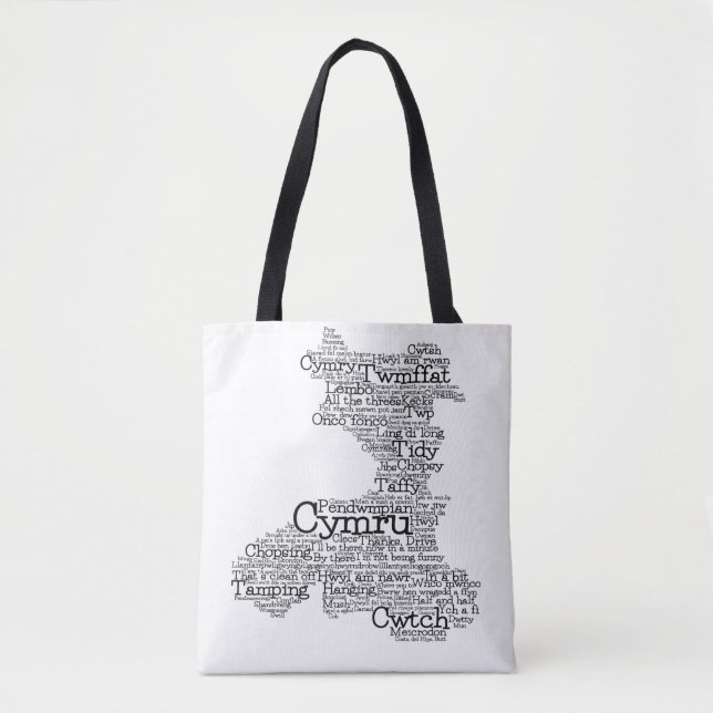 Welsh Slang Word Art Map Tote Bag (Front)