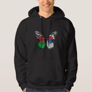 Welsh South Korean Flag Butterfly Hoodie