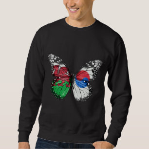 Welsh South Korean Flag Butterfly Sweatshirt