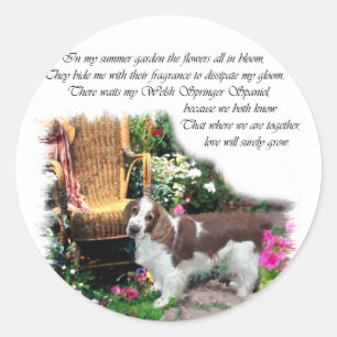 Welsh Springer Spaniel Art Gifts Classic Round Sticker