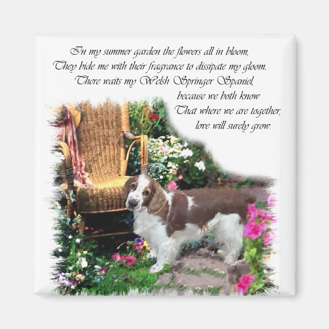 Welsh Springer Spaniel Art Gifts Magnet (Front)