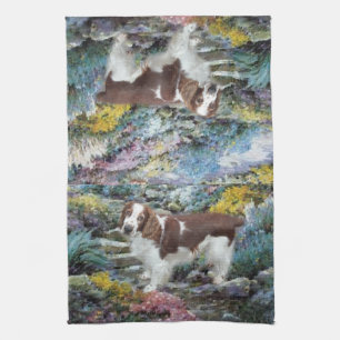Welsh Springer Spaniel Art Gifts Tea Towel