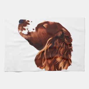 Welsh Springer Spaniel Art Tea Towel