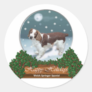 Welsh Springer Spaniel Christmas Gifts Classic Round Sticker
