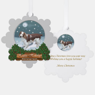 Welsh Springer Spaniel Christmas Gifts Tree Decoration Card