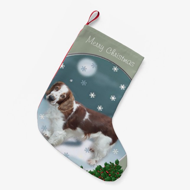 Welsh Springer Spaniel Christmas Small Christmas Stocking (Front (Hanging))