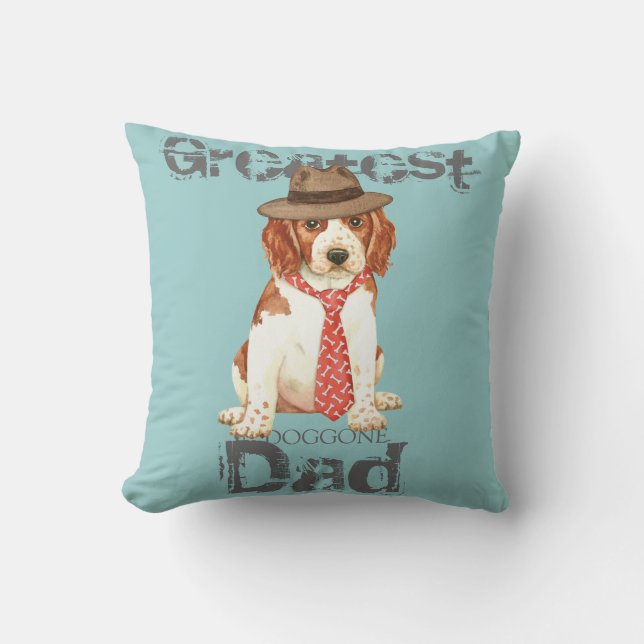 Welsh Springer Spaniel Dad Cushion (Front)