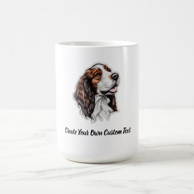 Welsh Springer Spaniel Dog Create Your Own Text Coffee Mug (Center)