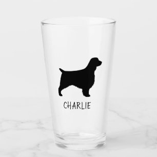 Welsh Springer Spaniel Dog Silhouette Personalised Glass