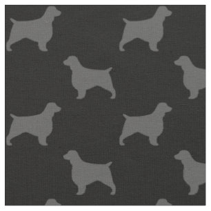 Welsh Springer Spaniel Dog Silhouettes Pattern Fabric
