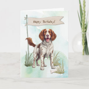 Welsh Springer Spaniel Dog Under Birthday Sign Card
