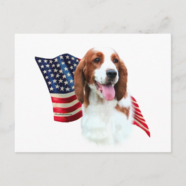Welsh Springer Spaniel Flag Postcard (Front)