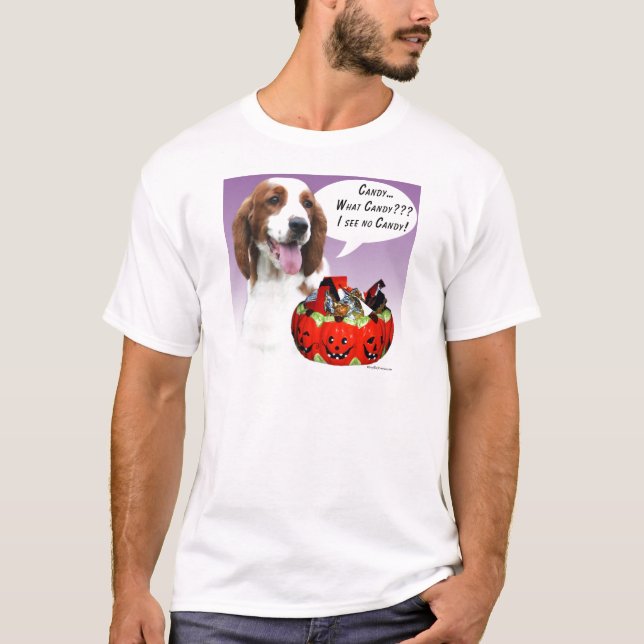 Welsh Springer Spaniel Halloween Candy T-Shirt (Front)