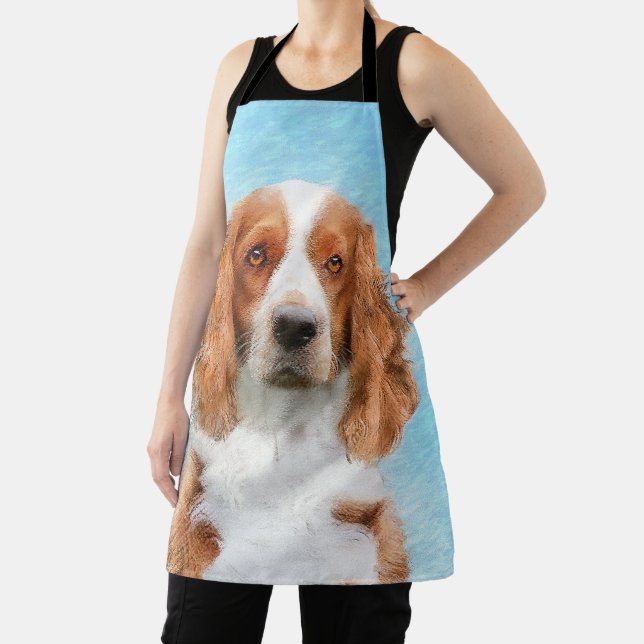 Welsh Springer Spaniel Painting - Original Dog Art Apron (Insitu)