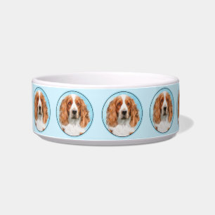 Welsh Springer Spaniel Painting - Original Dog Art Bowl