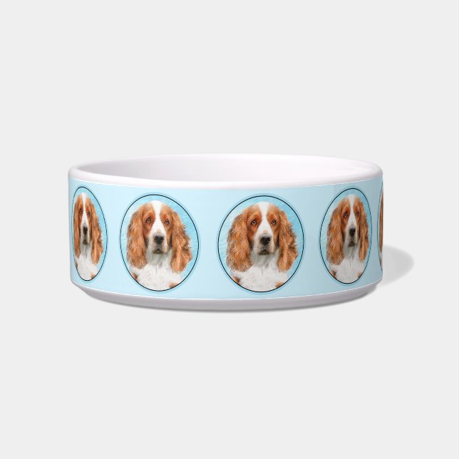 Welsh Springer Spaniel Painting - Original Dog Art Bowl (Left)