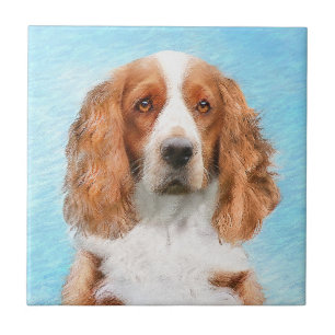 Welsh Springer Spaniel Painting - Original Dog Art Ceramic Tile