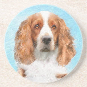 Welsh Springer Spaniel Painting - Original Dog Art Coaster