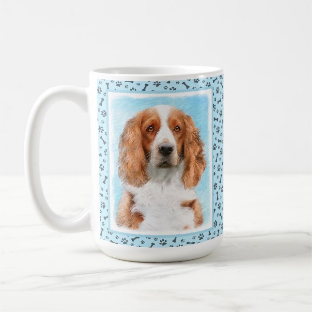 Welsh Springer Spaniel Painting - Original Dog Art Coffee Mug (Left)
