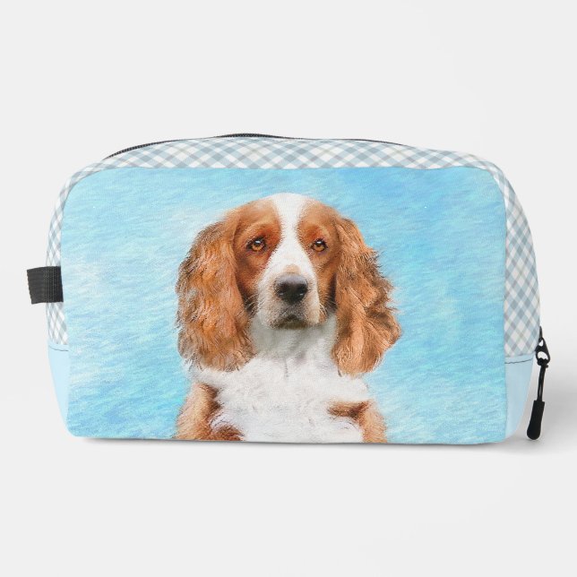 Welsh Springer Spaniel Painting Original Dog Art Dopp Kit (Front)