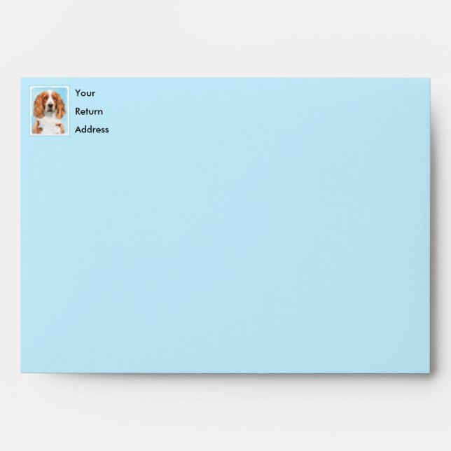 Welsh Springer Spaniel Painting - Original Dog Art Envelope (Front)