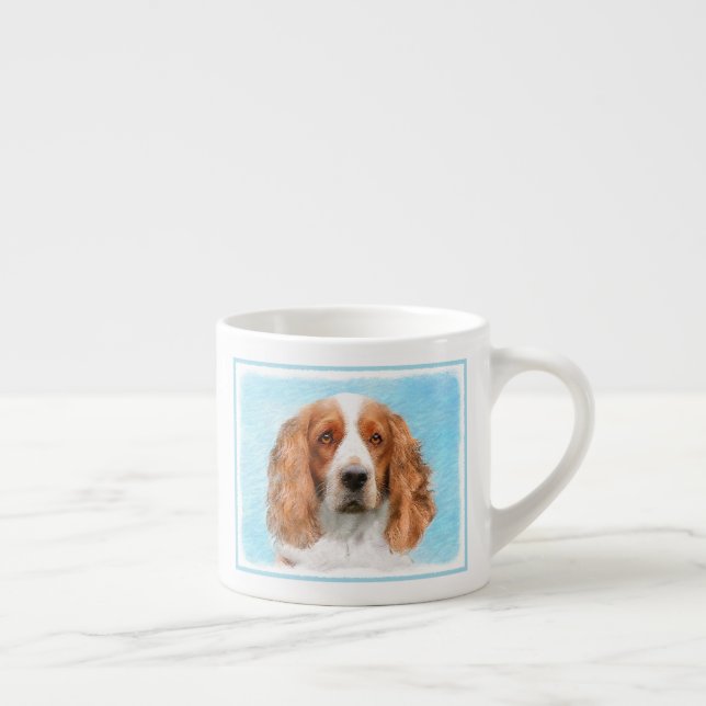 Welsh Springer Spaniel Painting - Original Dog Art Espresso Cup (Right)