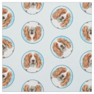 Welsh Springer Spaniel Painting Original Dog Art Fabric