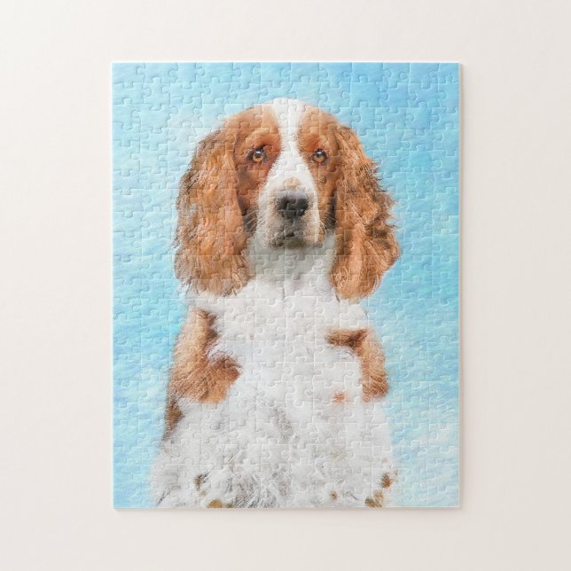 Welsh Springer Spaniel Painting - Original Dog Art Jigsaw Puzzle (Vertical)