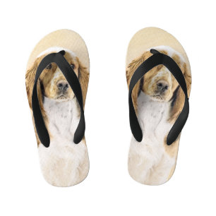 Welsh Springer Spaniel Painting - Original Dog Art Kid's Thongs