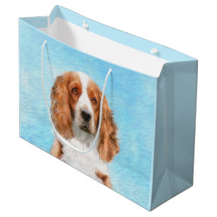 Welsh Springer Spaniel Painting - Original Dog Art Large Gift Bag