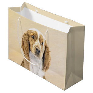 Welsh Springer Spaniel Painting - Original Dog Art Large Gift Bag