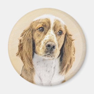 Welsh Springer Spaniel Painting - Original Dog Art Magnet