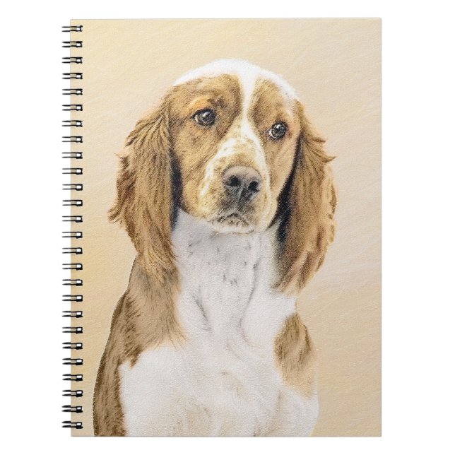 Welsh Springer Spaniel Painting - Original Dog Art Notebook (Front)