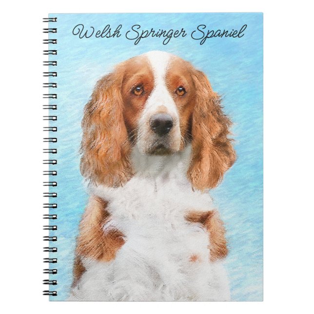 Welsh Springer Spaniel Painting - Original Dog Art Notebook (Front)
