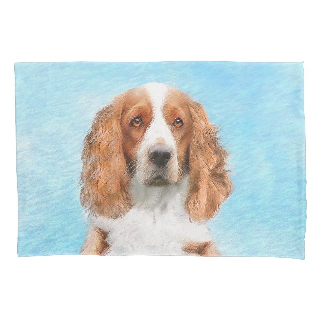 Welsh Springer Spaniel Painting - Original Dog Art Pillowcase (Front)