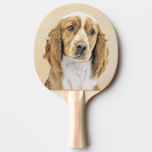 Welsh Springer Spaniel Painting - Original Dog Art Ping Pong Paddle