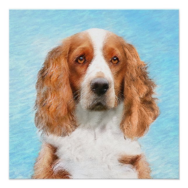Welsh Springer Spaniel Painting - Original Dog Art Poster (Front)