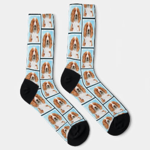 Welsh Springer Spaniel Painting Original Dog Art Socks