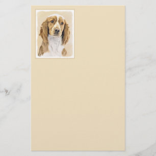 Welsh Springer Spaniel Painting - Original Dog Art Stationery