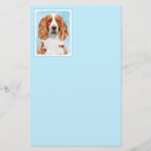 Welsh Springer Spaniel Painting - Original Dog Art Stationery