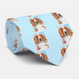 Welsh Springer Spaniel Painting - Original Dog Art Tie